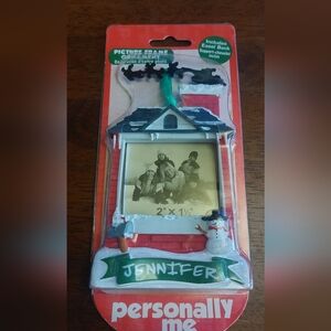 Jennifer Christmas Picture Frame with Snowman and House